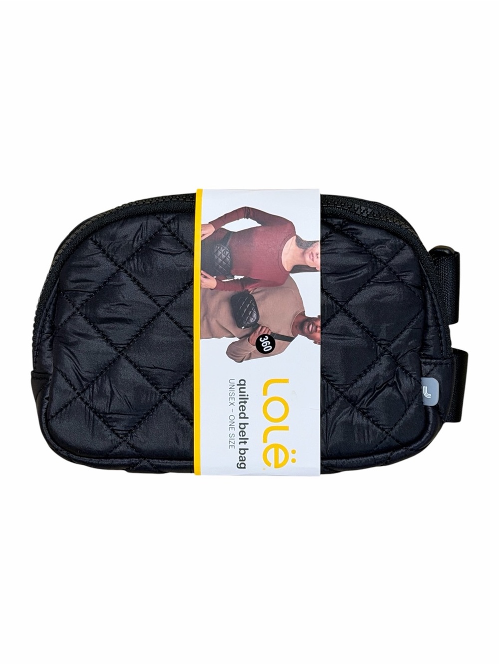 Lolë Unisex Quilted Nylon Belt Bag Black Adjustable Strap NWT One Size